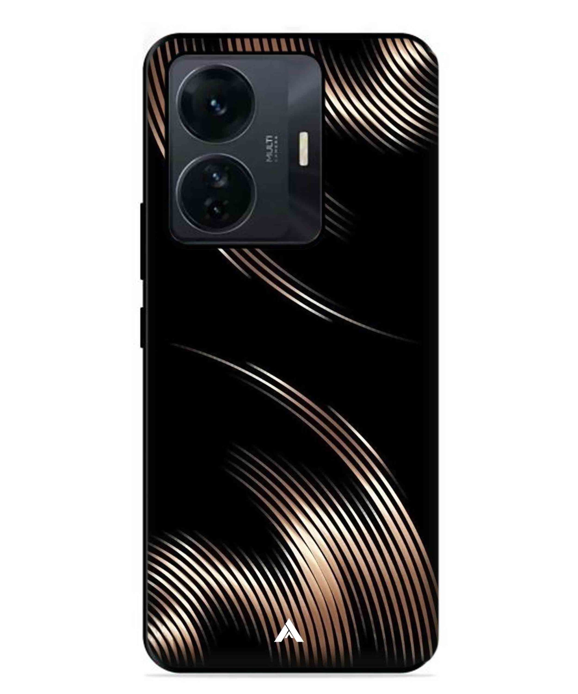 Stripe Pattern 1 Metal Back Cover Phone Case for Vivo T1 Pro
