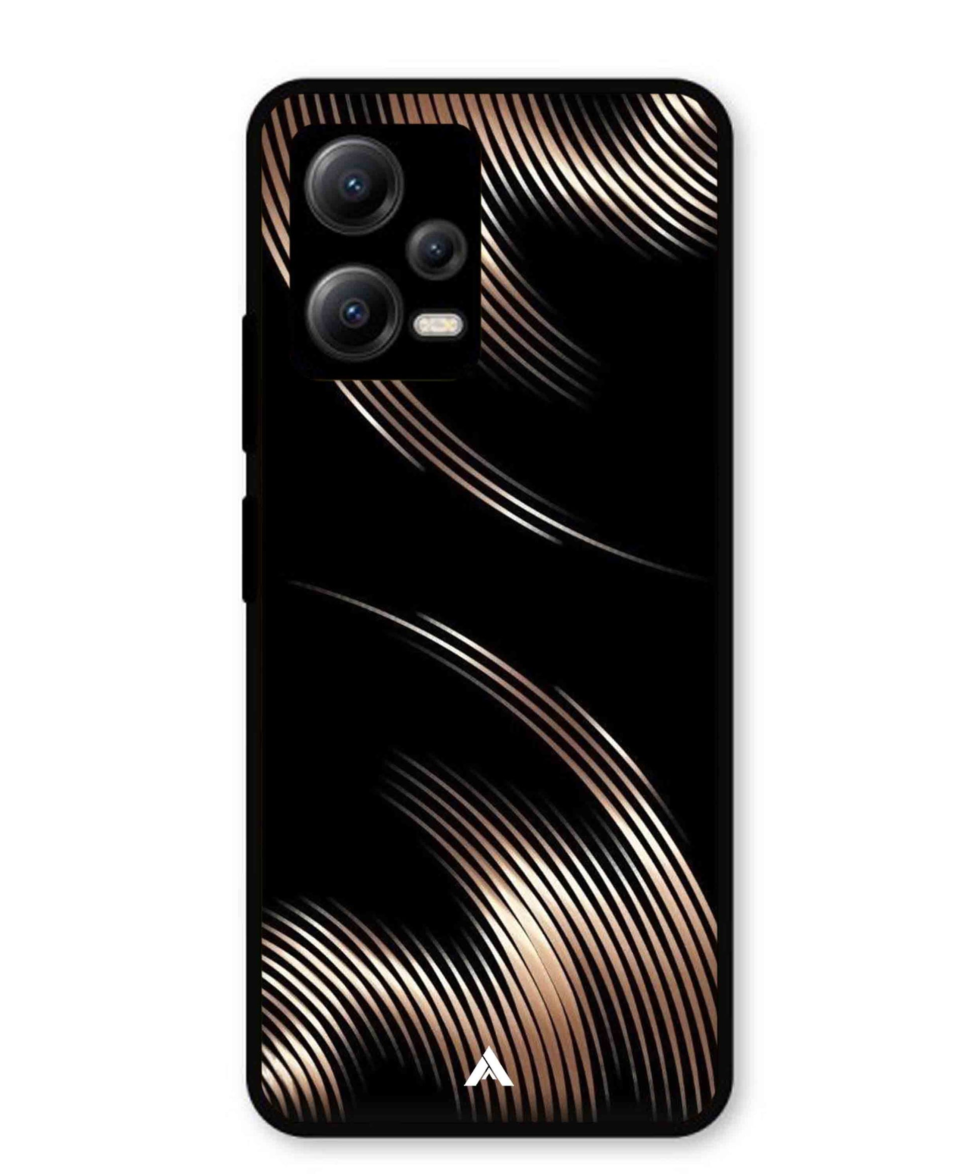 Stripe Pattern 1 Metal Back Cover Phone Case for Xiaomi Redmi Note 12 5G