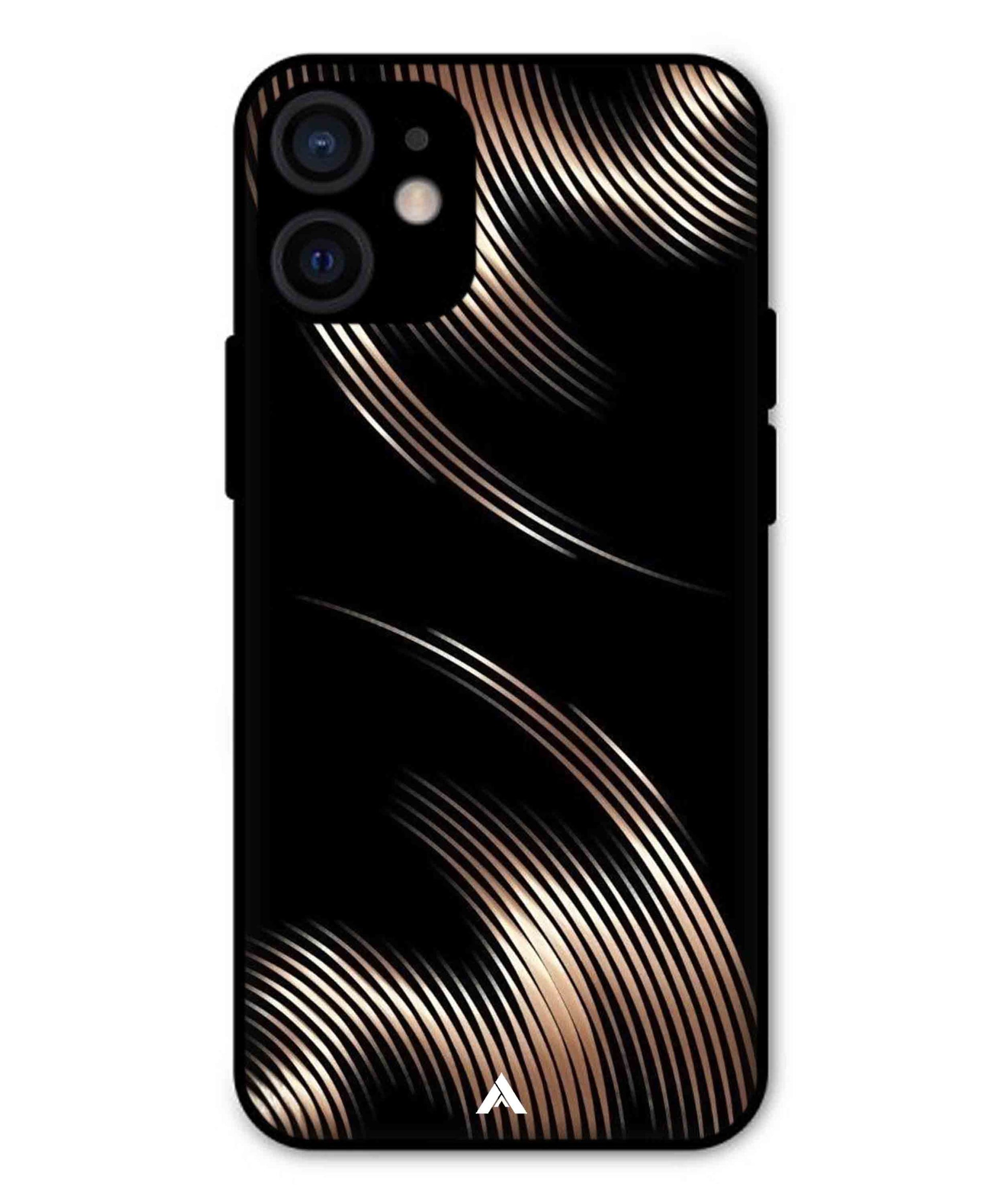Stripe Pattern 1 Metal Back Cover Phone Case for iPhone 12 Mini