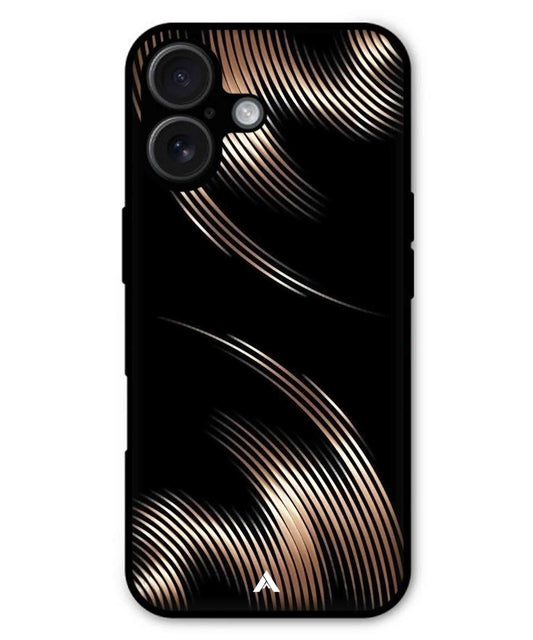 Stripe Pattern 1 Metal Back Cover Phone Case for iPhone 16 Plus