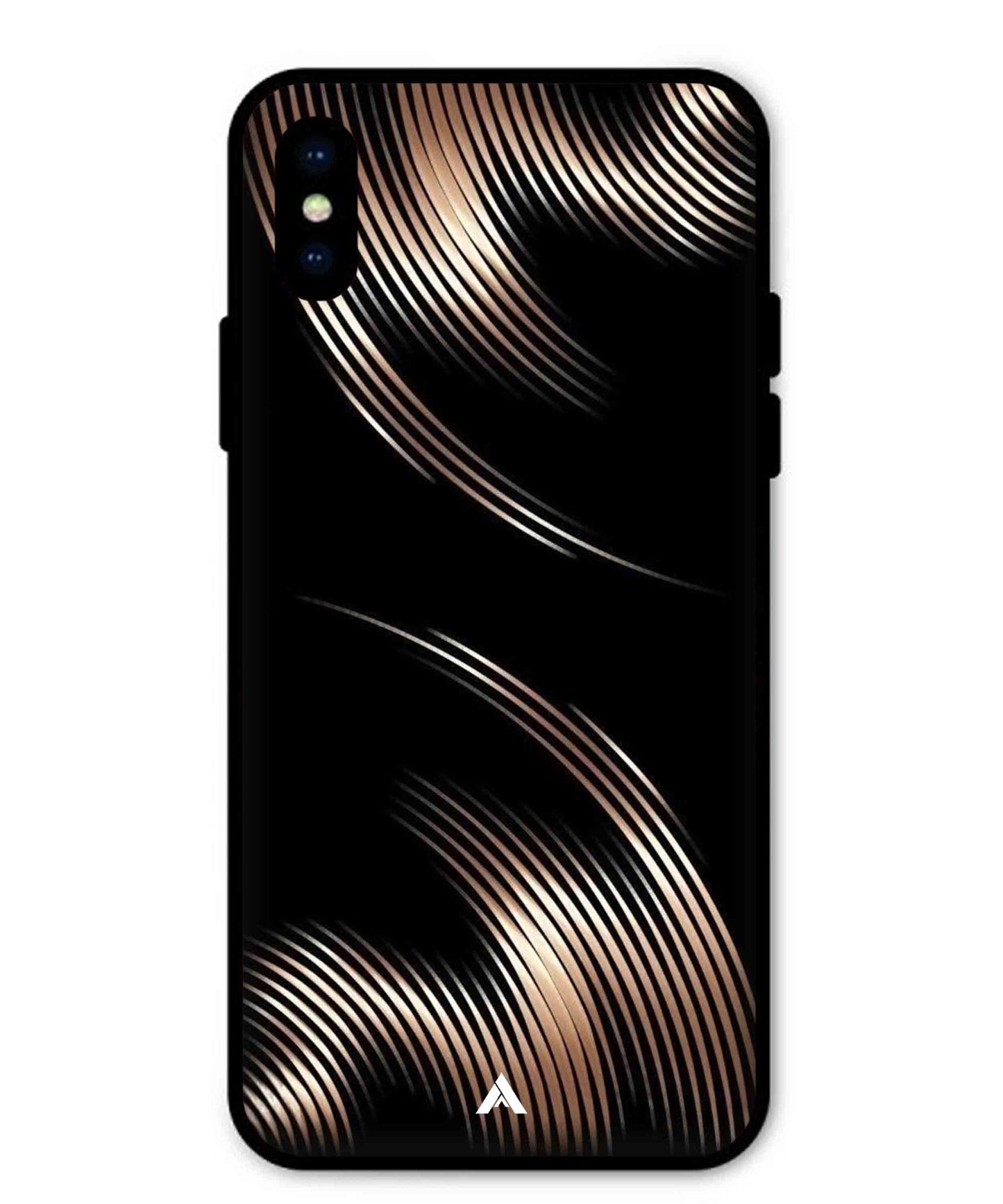 Stripe Pattern 1 Metal Back Cover Phone Case for iPhone X