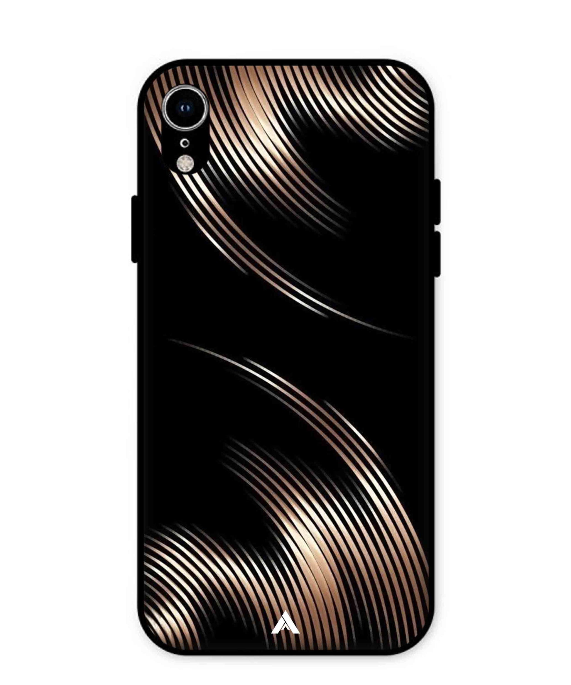 Stripe Pattern 1 Metal Back Cover Phone Case for iPhone Xr