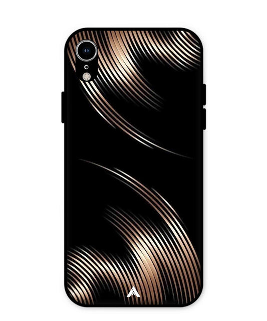 Stripe Pattern 1 Metal Back Cover Phone Case for iPhone Xr