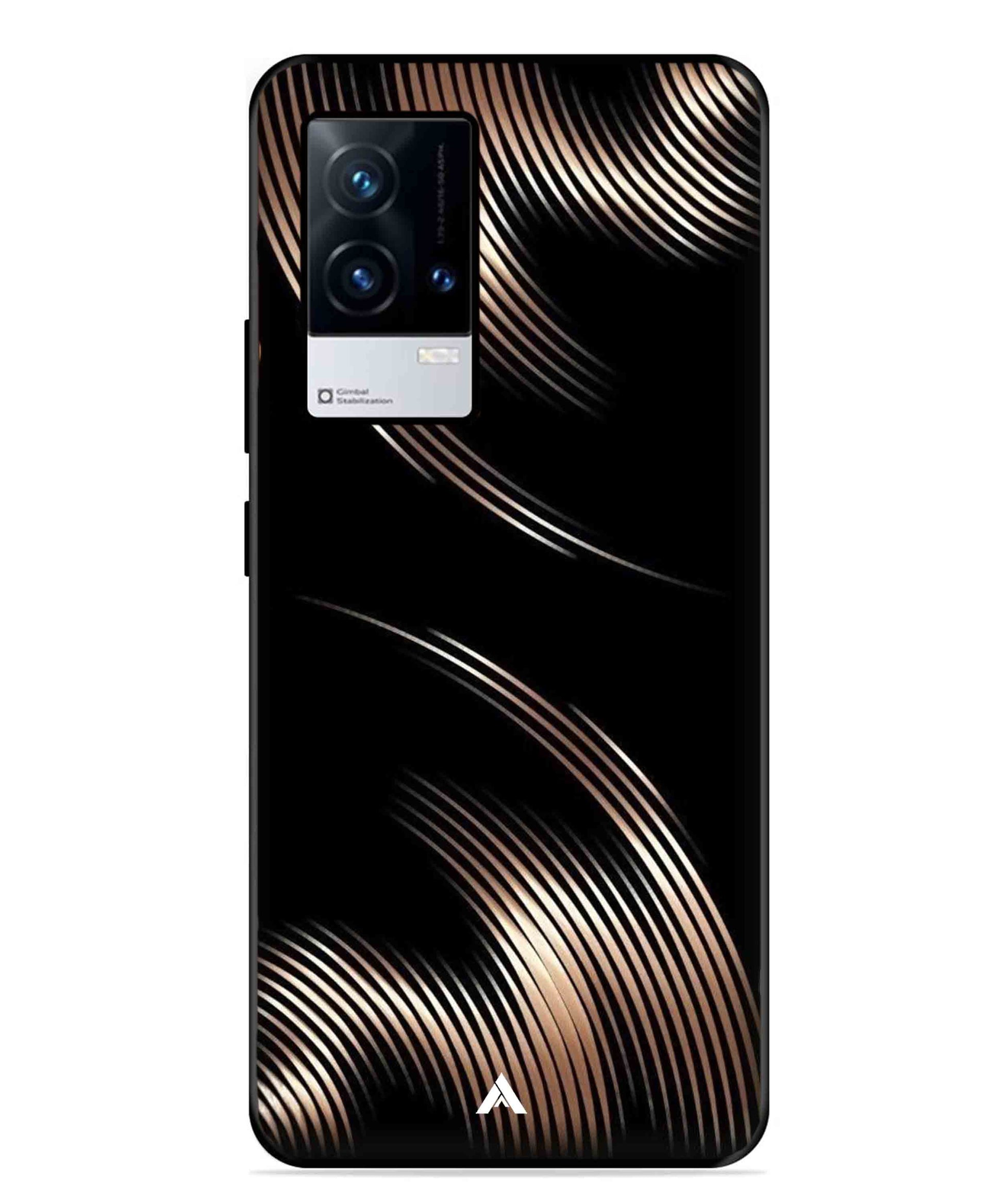 Stripe Pattern 1 Metal Back Cover Phone Case for iQOO 9