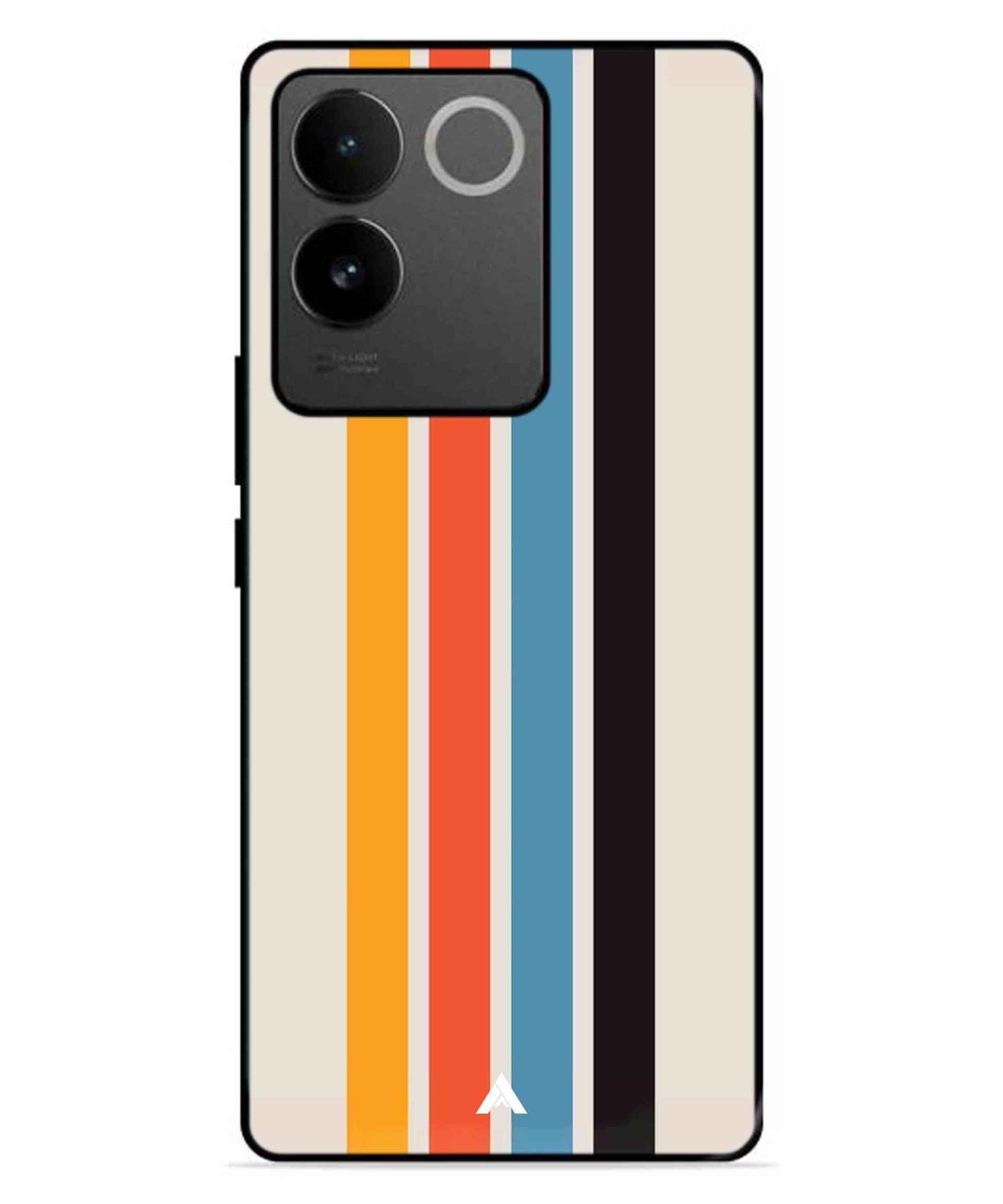 Stripe Pattern 2 Metal Back Cover Phone Case for IQOO Z7 Pro