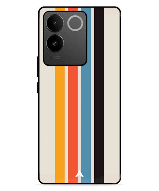 Stripe Pattern 2 Metal Back Cover Phone Case for IQOO Z7 Pro