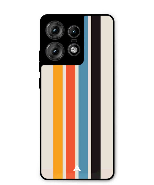 Stripe Pattern 2 Metal Back Cover Phone Case for Moto Edge 50 Pro