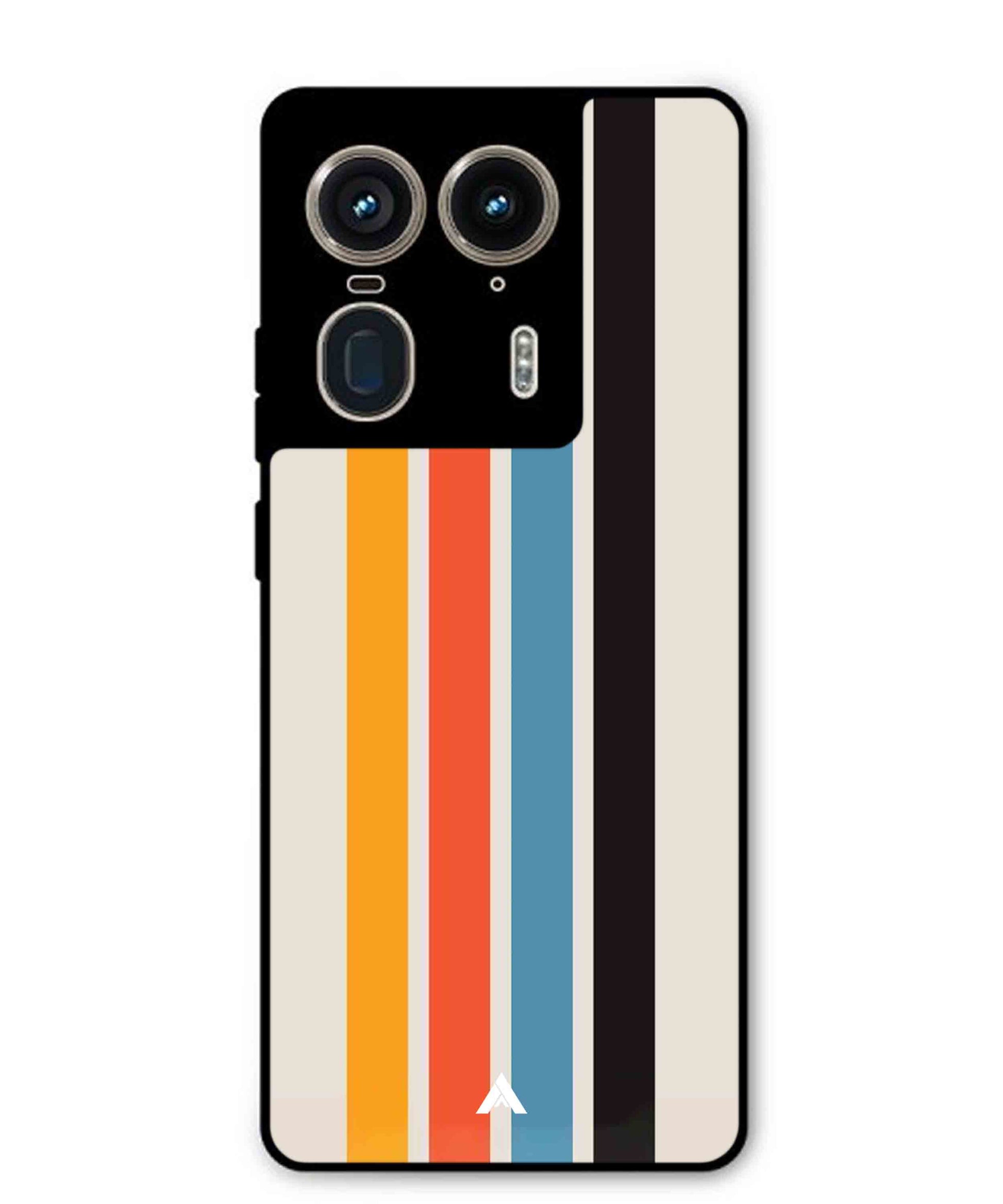 Stripe Pattern 2 Metal Back Cover Phone Case for Moto Edge 50 Ultra