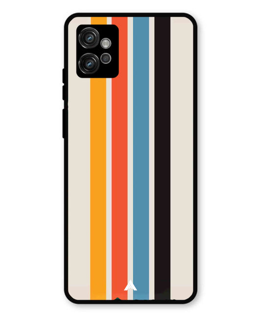 Stripe Pattern 2 Metal Back Cover Phone Case for Moto G32