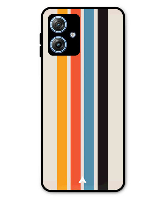 Stripe Pattern 2 Metal Back Cover Phone Case for Moto G54