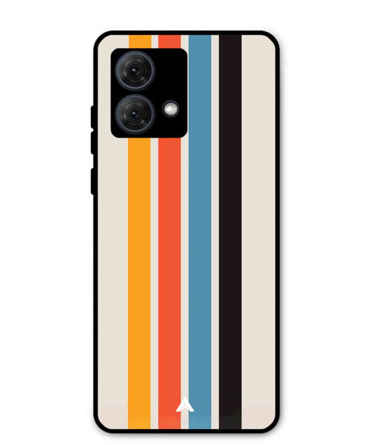 Stripe Pattern 2 Metal Back Cover Phone Case for Moto G84