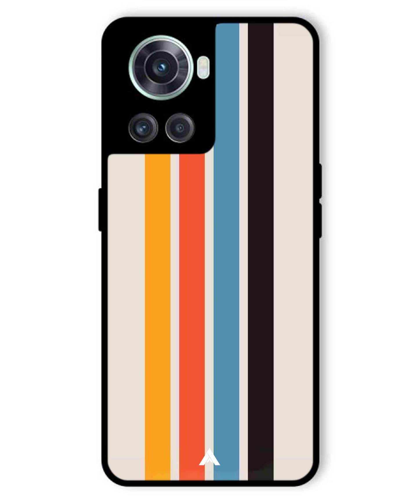 Stripe Pattern 2 Metal Back Cover Phone Case for Oneplus 10R
