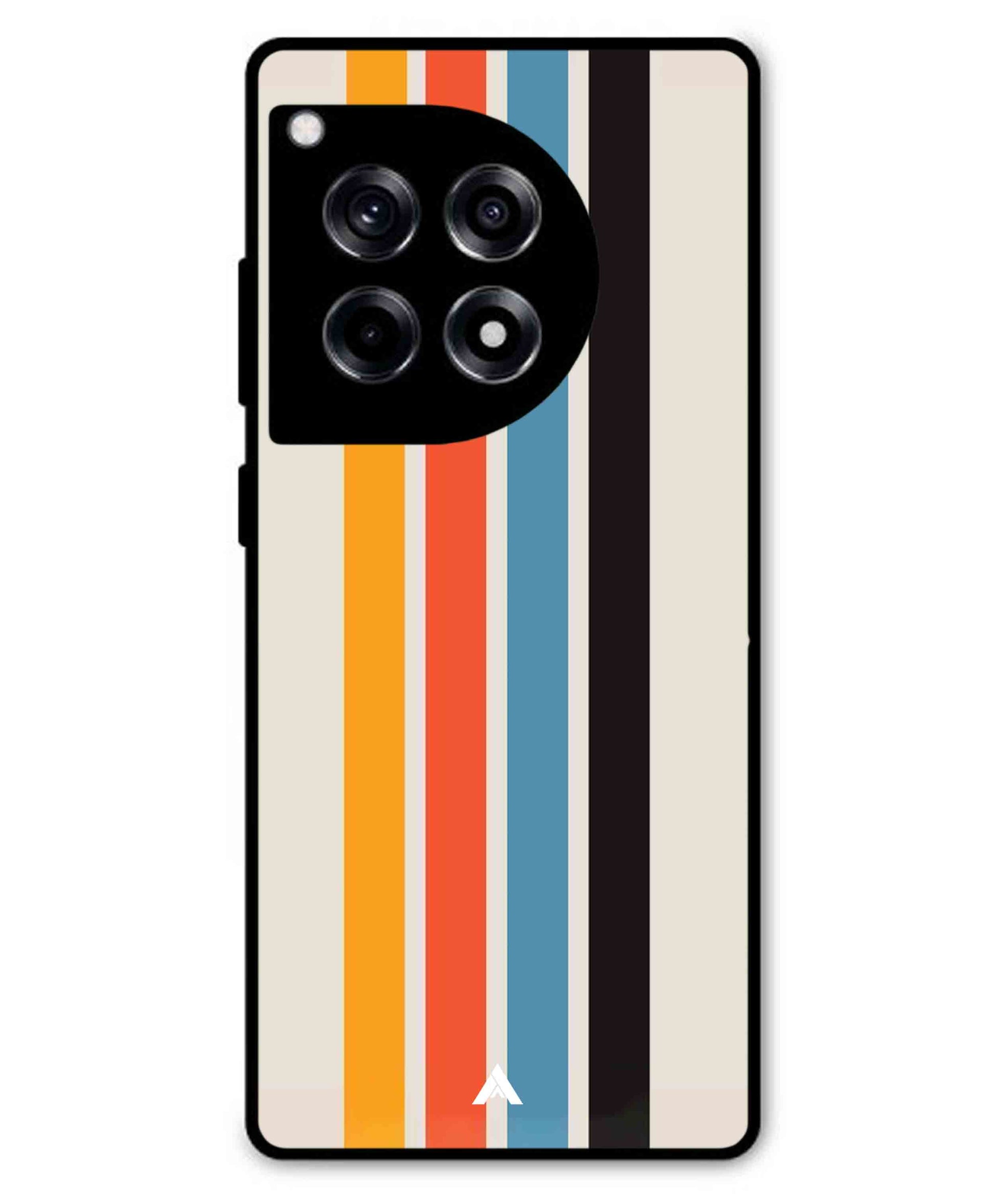 Stripe Pattern 2 Metal Back Cover Phone Case for Oneplus 12R