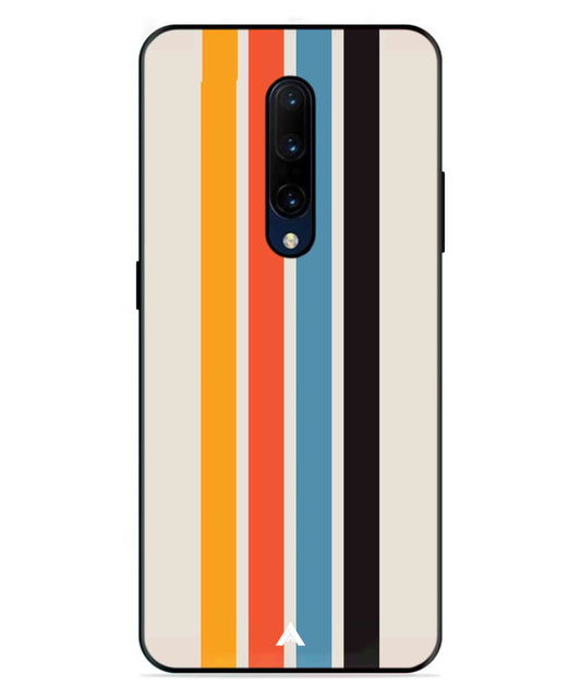 Stripe Pattern 2 Metal Back Cover Phone Case for Oneplus 7 Pro