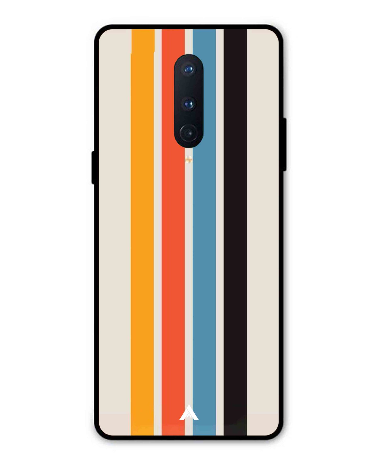 Stripe Pattern 2 Metal Back Cover Phone Case for Oneplus 8