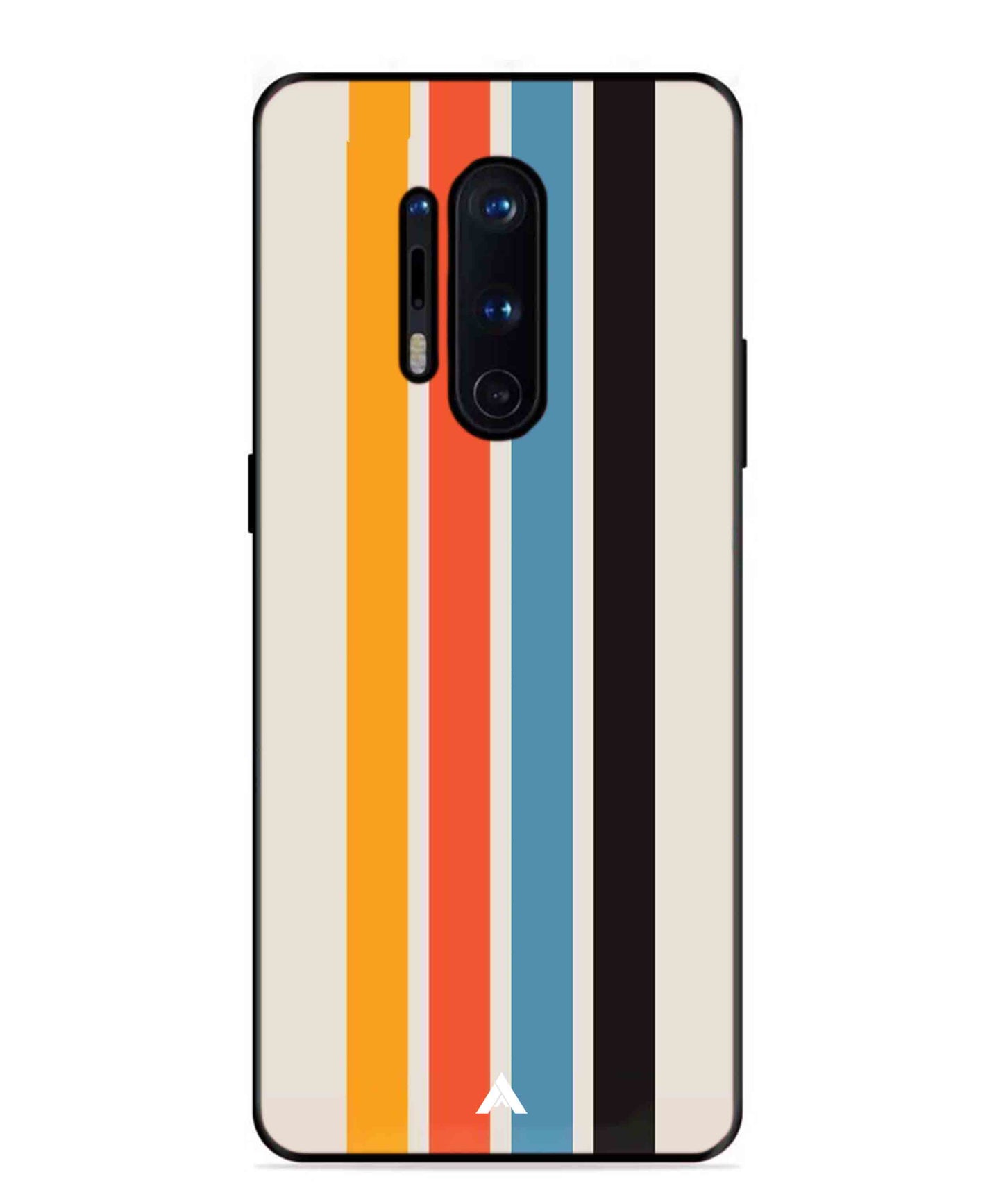 Stripe Pattern 2 Metal Back Cover Phone Case for Oneplus 8 Pro