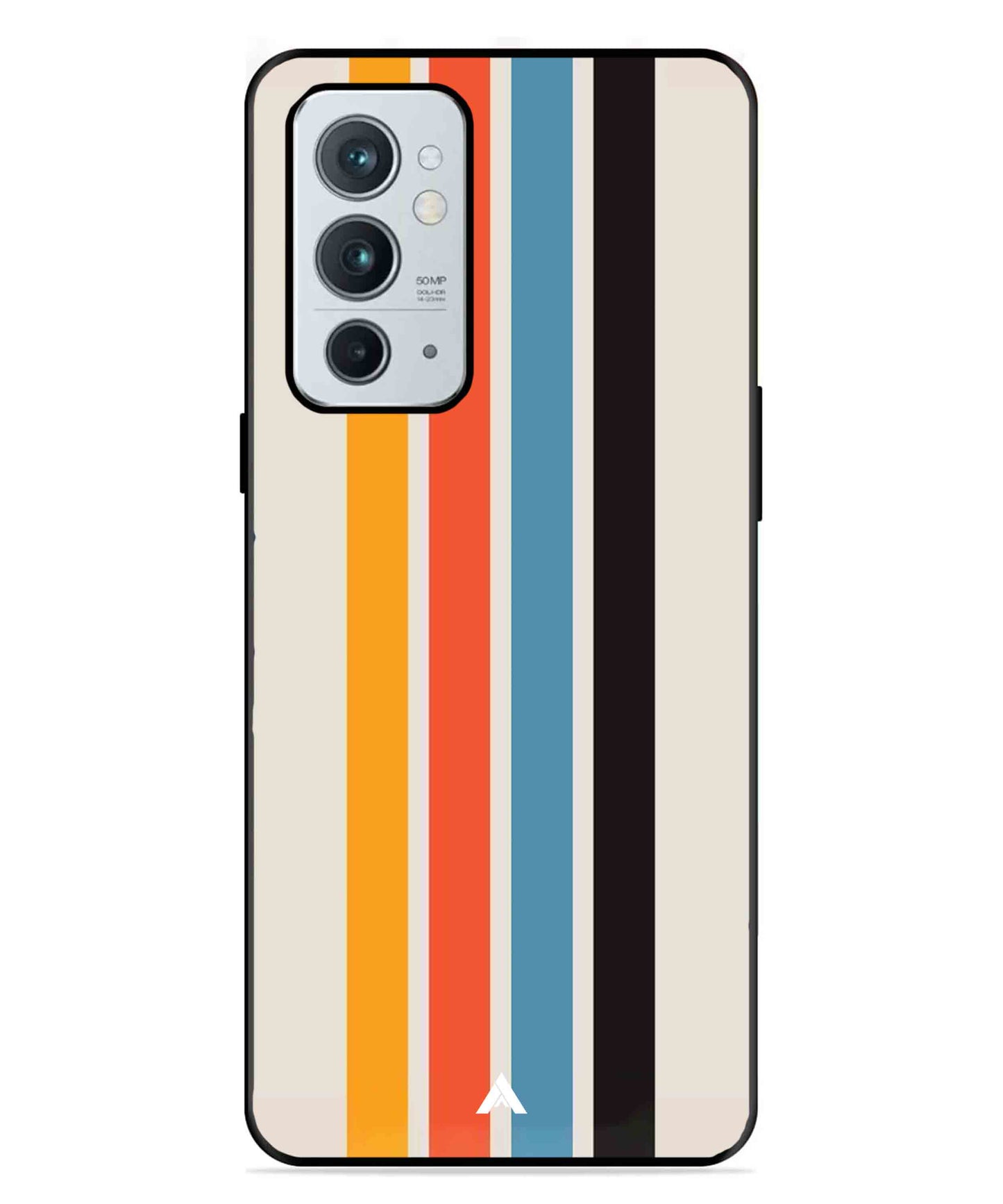 Stripe Pattern 2 Metal Back Cover Phone Case for Oneplus 9RT
