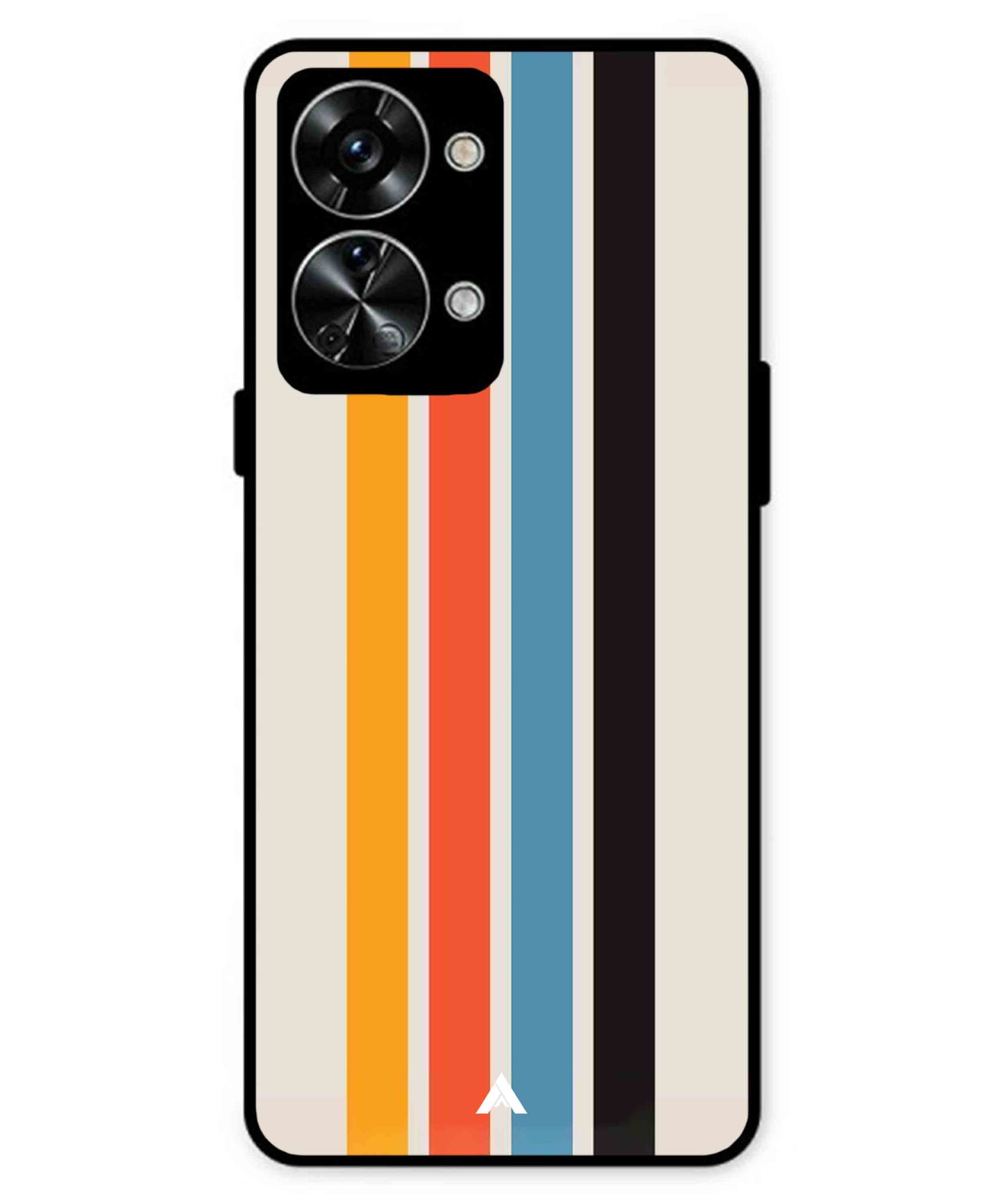 Stripe Pattern 2 Metal Back Cover Phone Case for Oneplus Nord 2T