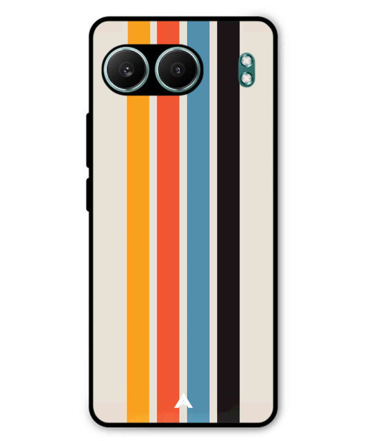 Stripe Pattern 2 Metal Back Cover Phone Case for Oneplus Nord 4