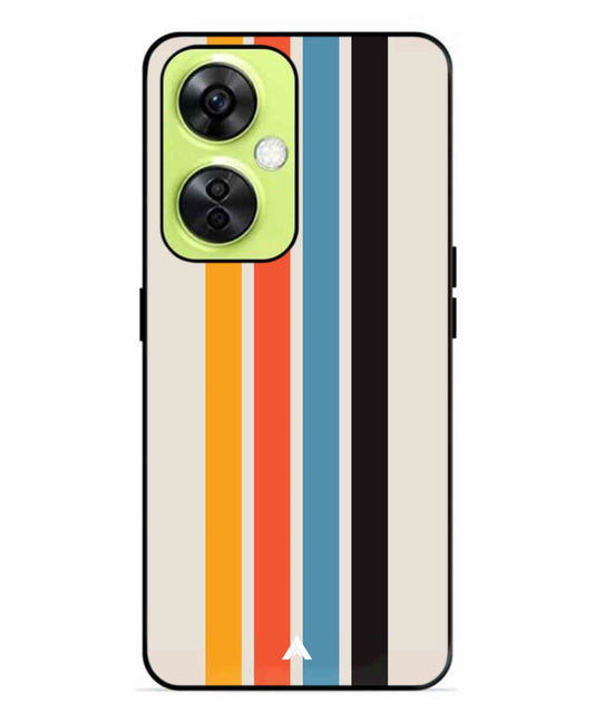Stripe Pattern 2 Metal Back Cover Phone Case for Oneplus Nord CE 3 Lite
