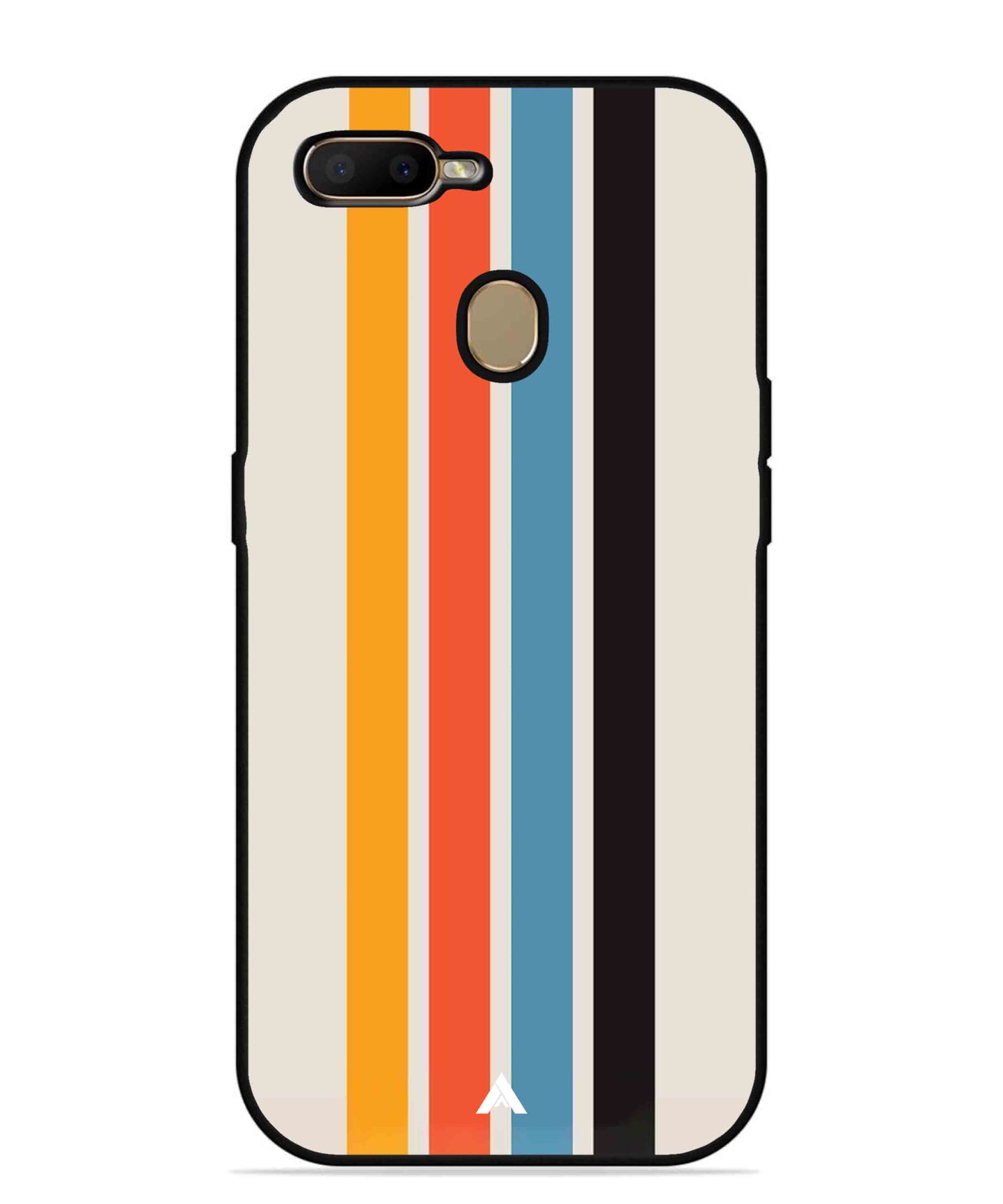 Stripe Pattern 2 Metal Back Cover Phone Case for Oppo A12