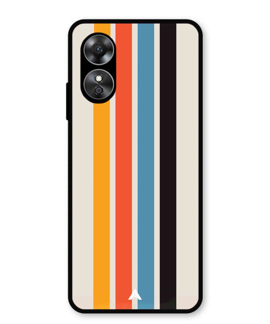 Stripe Pattern 2 Metal Back Cover Phone Case for Oppo A17