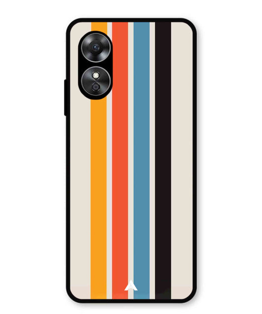 Stripe Pattern 2 Metal Back Cover Phone Case for Oppo A17K