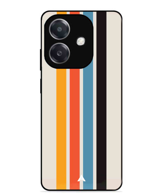 Stripe Pattern 2 Metal Back Cover Phone Case for Oppo A3X