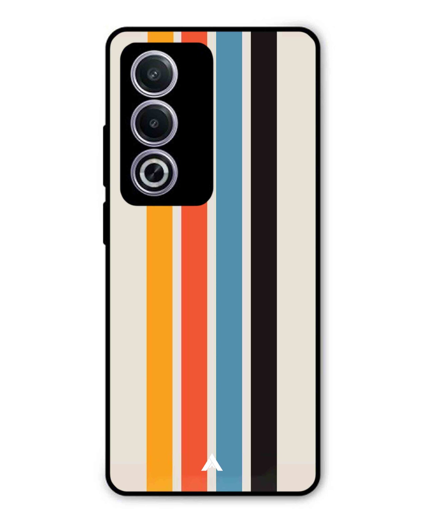 Stripe Pattern 2 Metal Back Cover Phone Case for Oppo A3 Pro