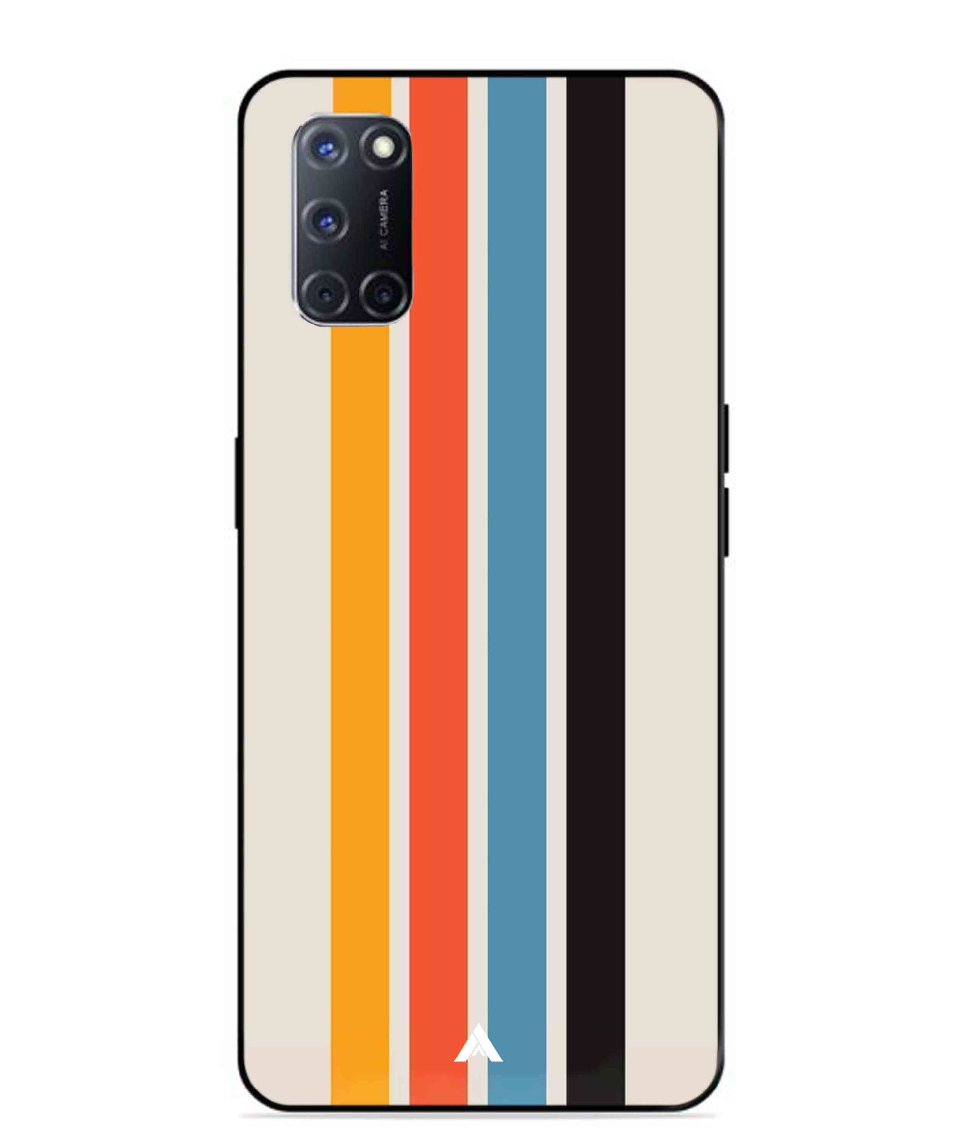 Stripe Pattern 2 Metal Back Cover Phone Case for Oppo A52