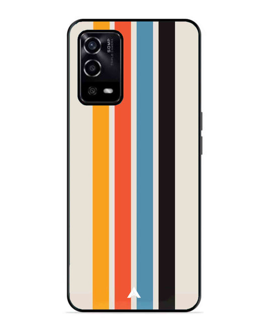 Stripe Pattern 2 Metal Back Cover Phone Case for Oppo A53s
