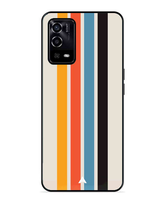 Stripe Pattern 2 Metal Back Cover Phone Case for Oppo A55