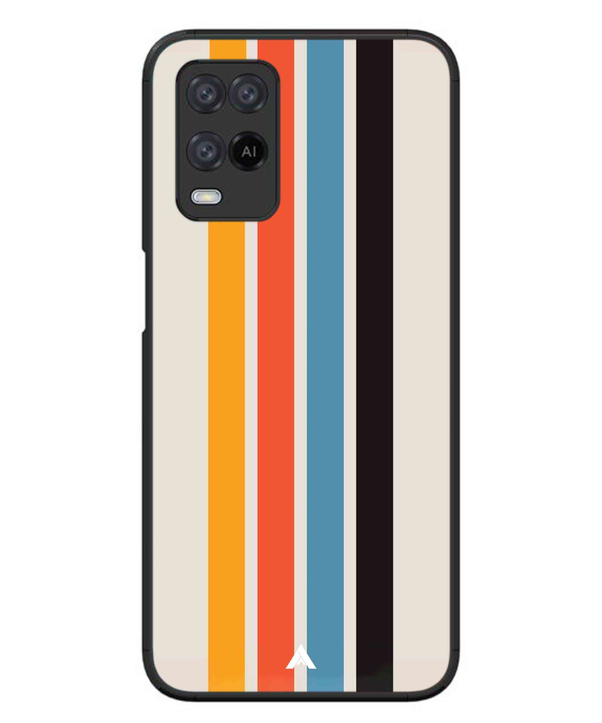 Stripe Pattern 2 Metal Back Cover Phone Case for Oppo A74
