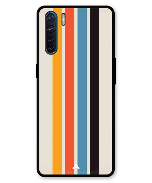 Stripe Pattern 2 Metal Back Cover Phone Case for Oppo A91