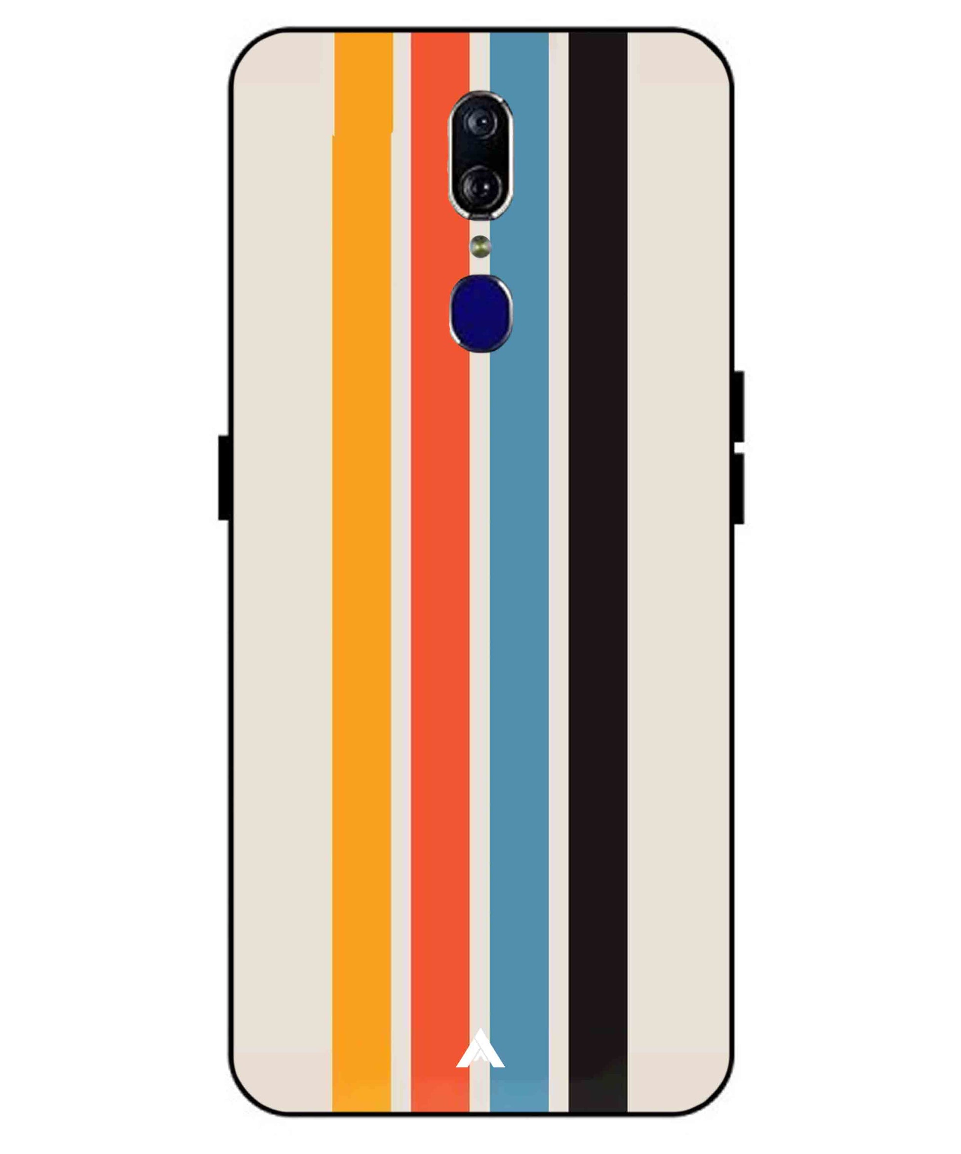 Stripe Pattern 2 Metal Back Cover Phone Case for Oppo F11