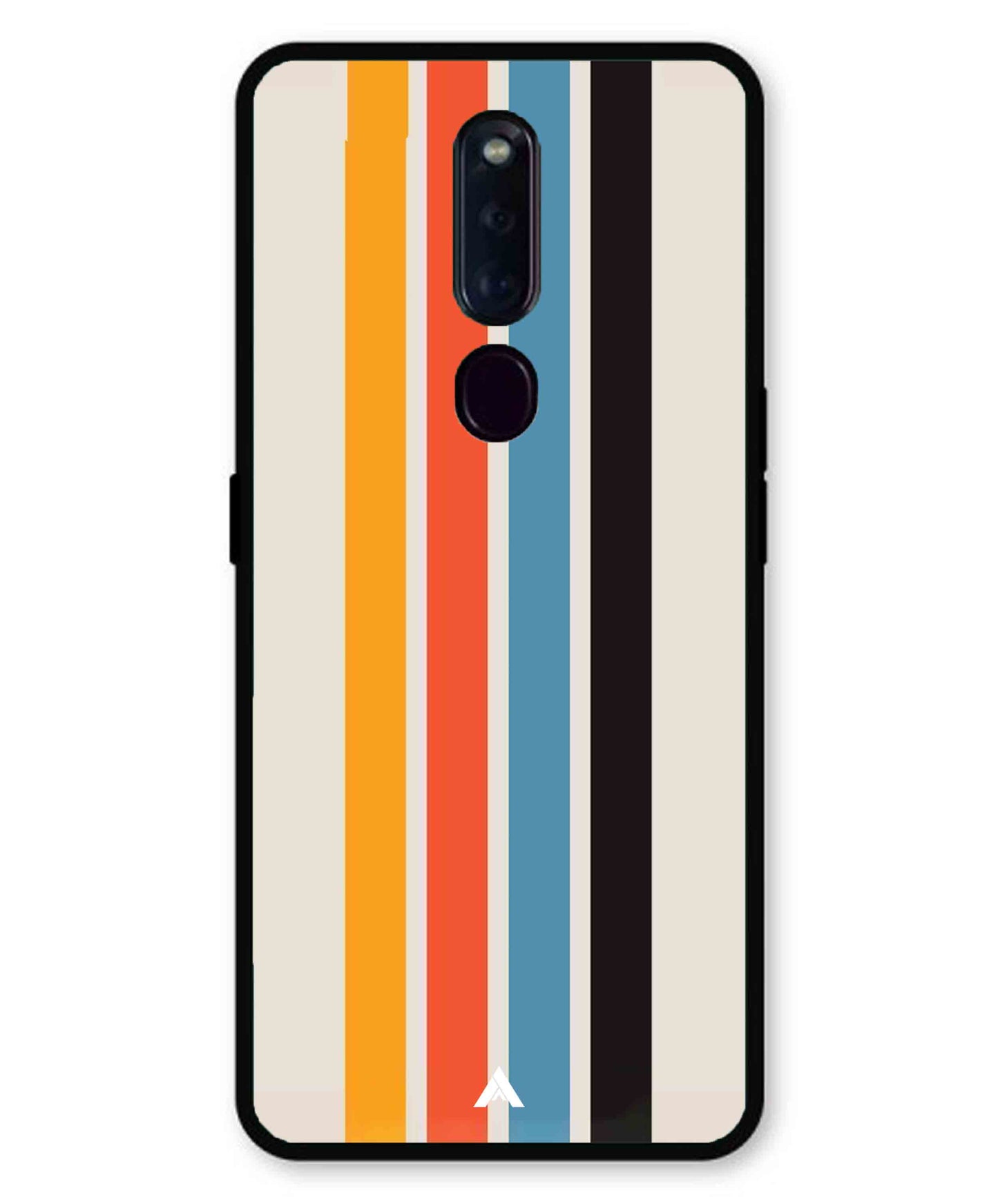 Stripe Pattern 2 Metal Back Cover Phone Case for Oppo F11 Pro