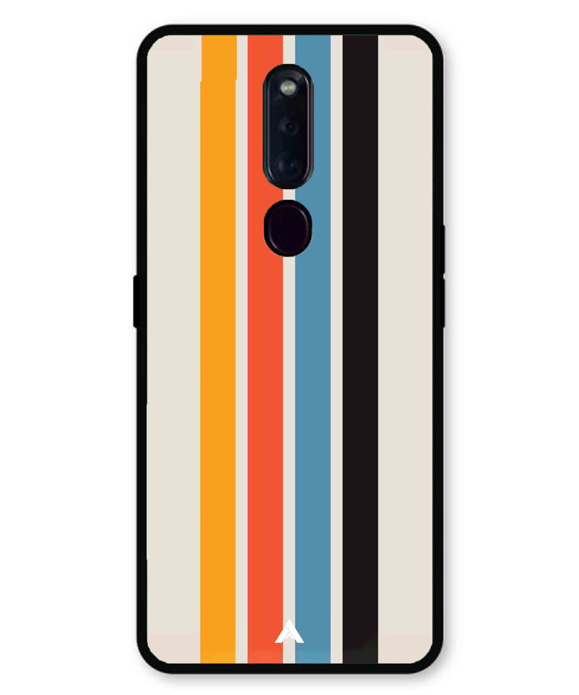 Stripe Pattern 2 Metal Back Cover Phone Case for Oppo F11 Pro
