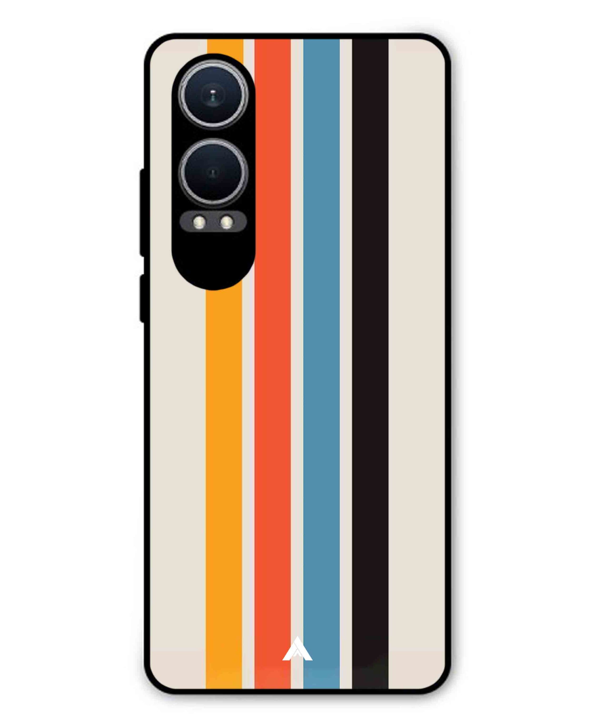 Stripe Pattern 2 Metal Back Cover Phone Case for Oppo K12x