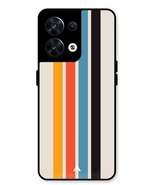 Stripe Pattern 2 Metal Back Cover Phone Case for Oppo Reno 10 Pro