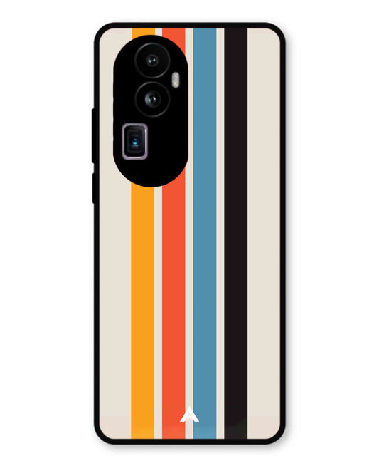 Stripe Pattern 2 Metal Back Cover Phone Case for Oppo Reno 10 Pro Plus
