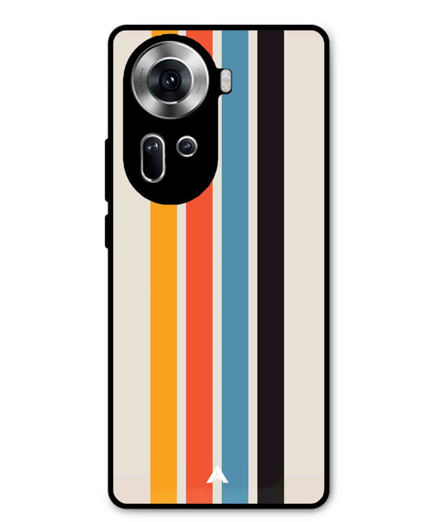Stripe Pattern 2 Metal Back Cover Phone Case for Oppo Reno 11