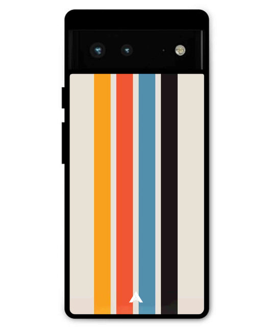Stripe Pattern 2 Metal Back Cover Phone Case for Pixel 6 Pro