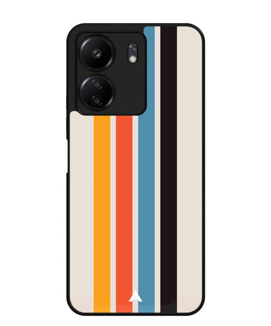 Stripe Pattern 2 Metal Back Cover Phone Case for Poco C65