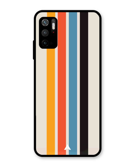 Stripe Pattern 2 Metal Back Cover Phone Case for Poco M3 Pro