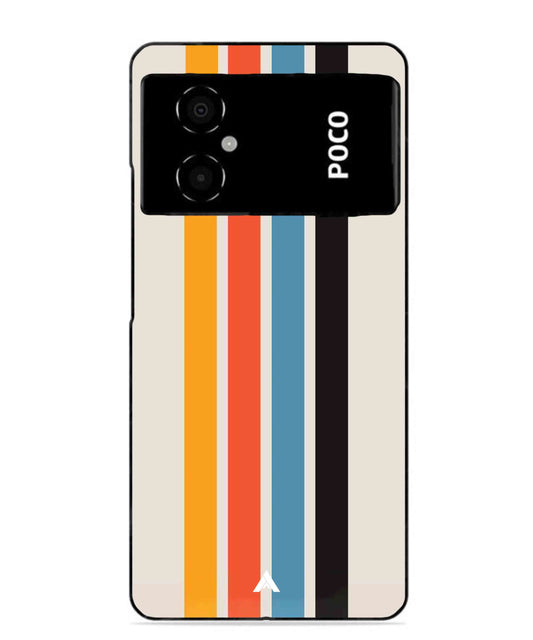 Stripe Pattern 2 Metal Back Cover Phone Case for Poco M4 5G