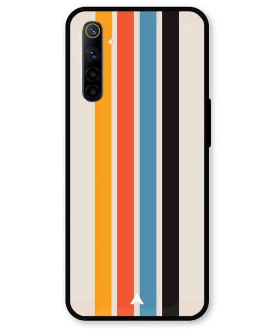 Stripe Pattern 2 Metal Back Cover Phone Case for Realme 6i