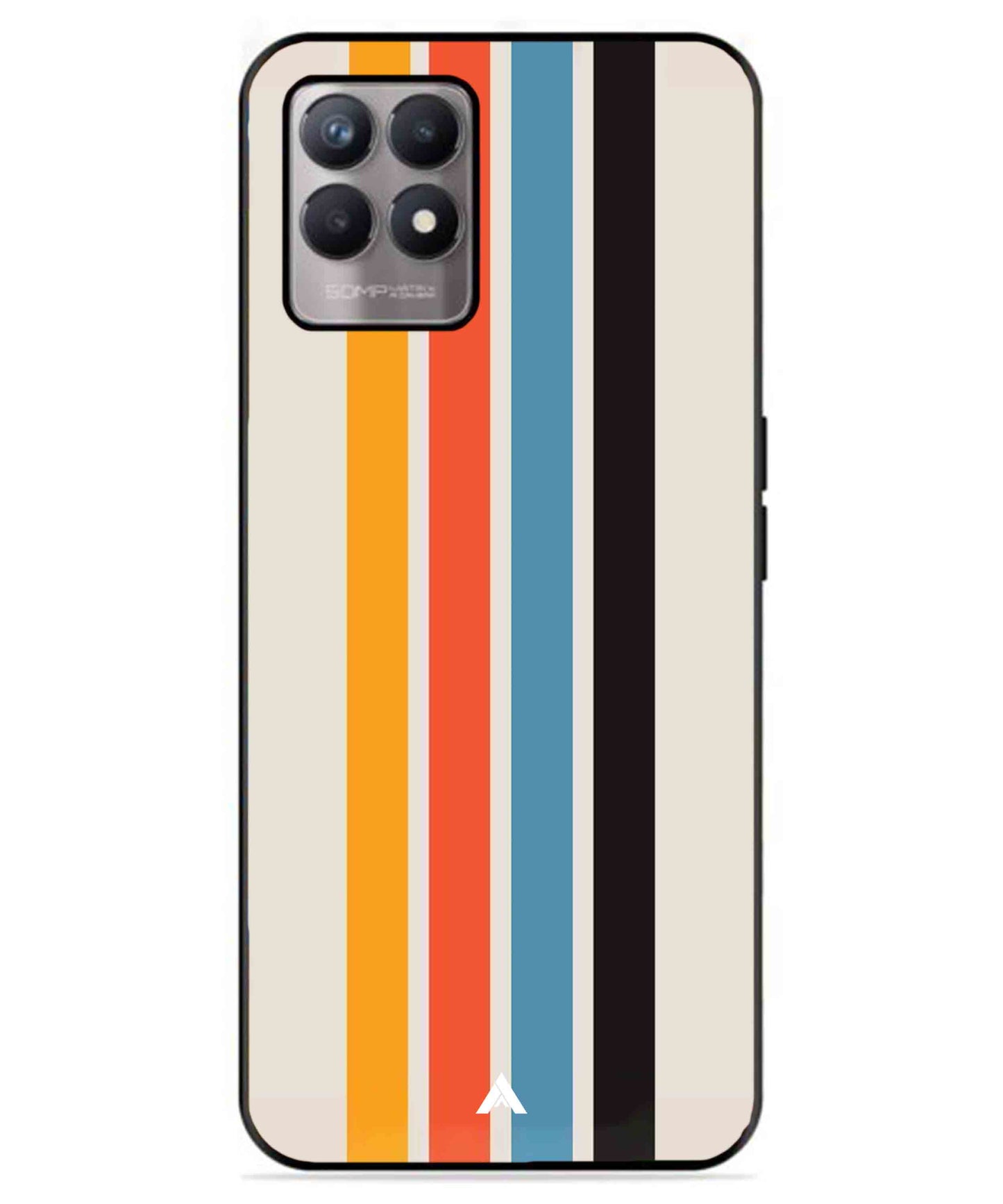 Stripe Pattern 2 Metal Back Cover Phone Case for Realme 8 4G