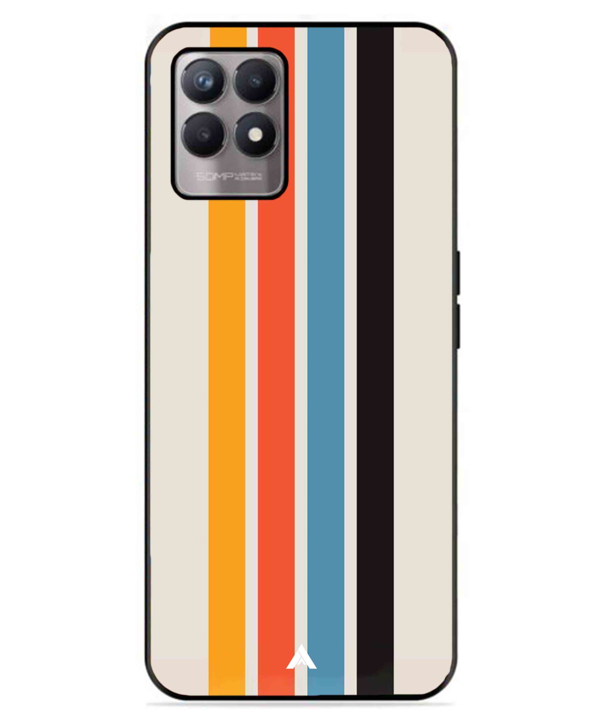 Stripe Pattern 2 Metal Back Cover Phone Case for Realme 8 Pro