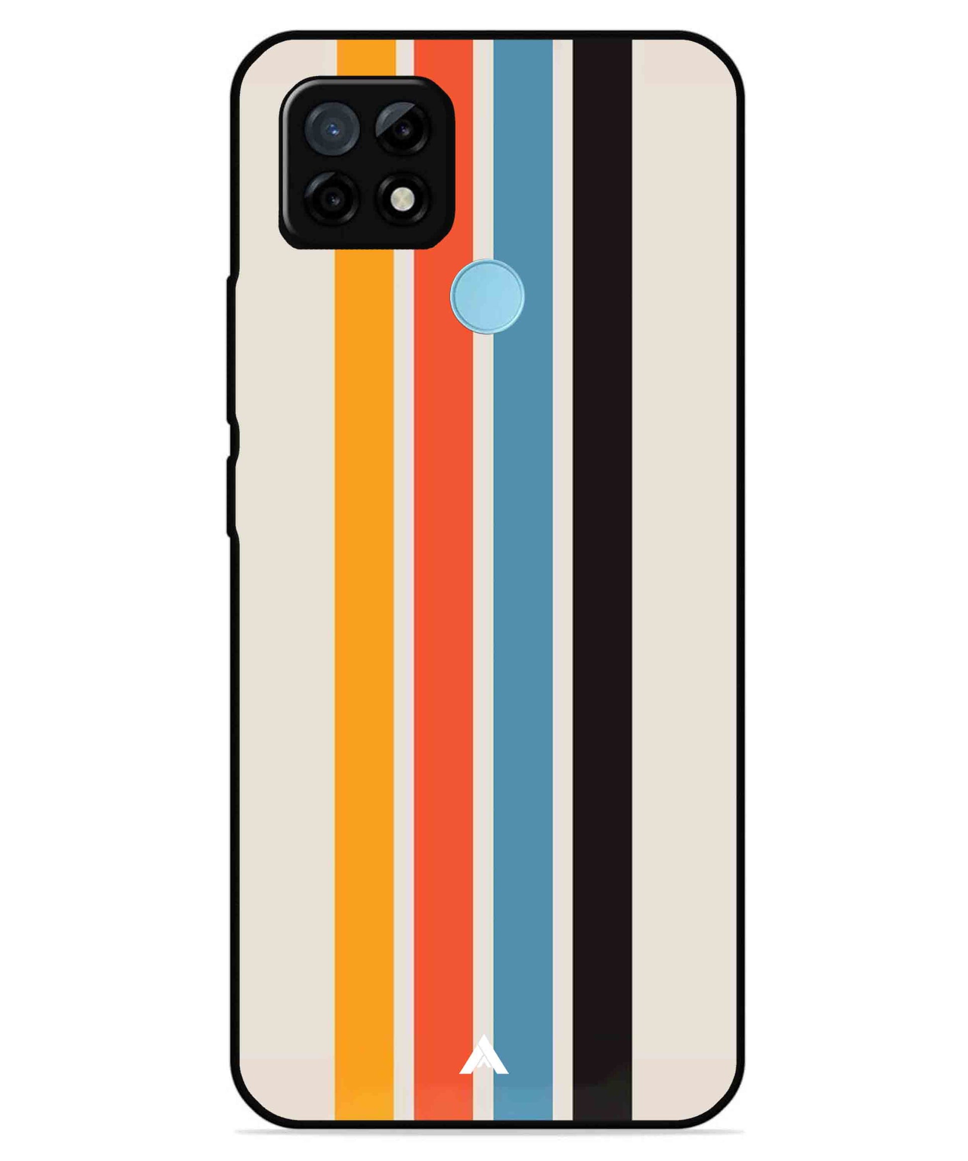 Stripe Pattern 2 Metal Back Cover Phone Case for Realme C25Y