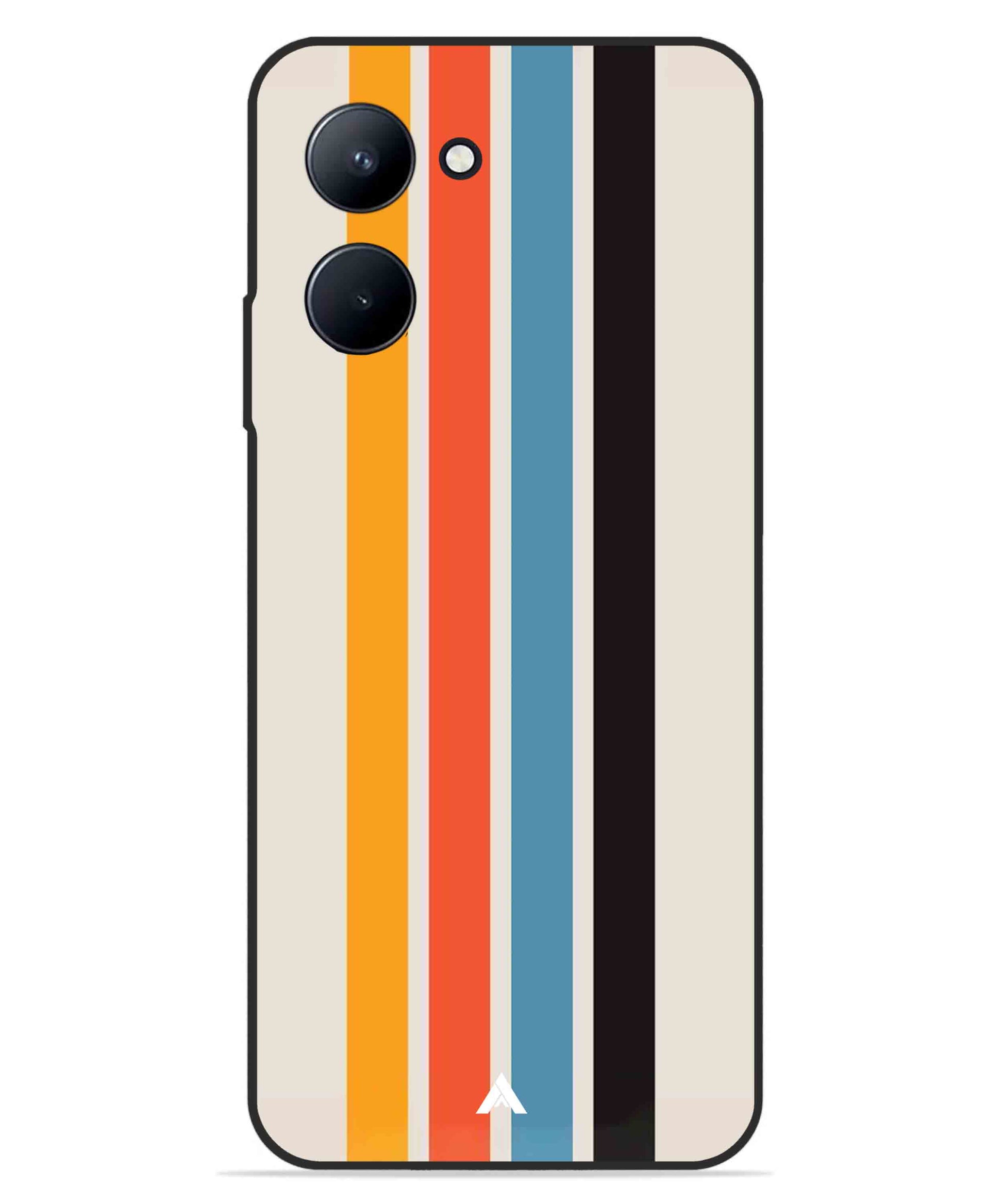 Stripe Pattern 2 Metal Back Cover Phone Case for Realme C33